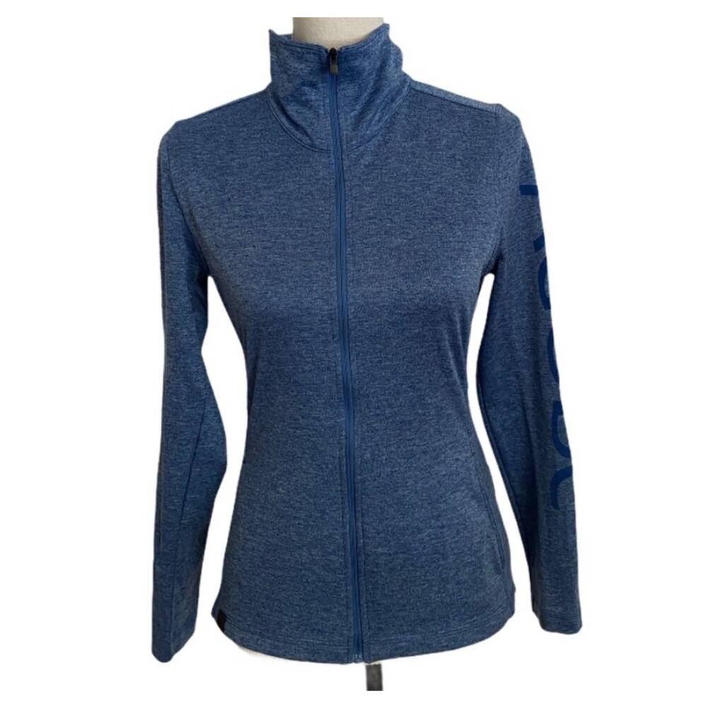 OGIO Womans Size XS Adobe Logo Heather Blue Full Zip Athleisure Long Sleeve Top
